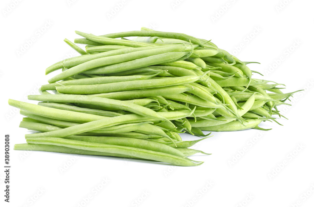 French Green Beans Isolated on White French Green Beans Isolated on White