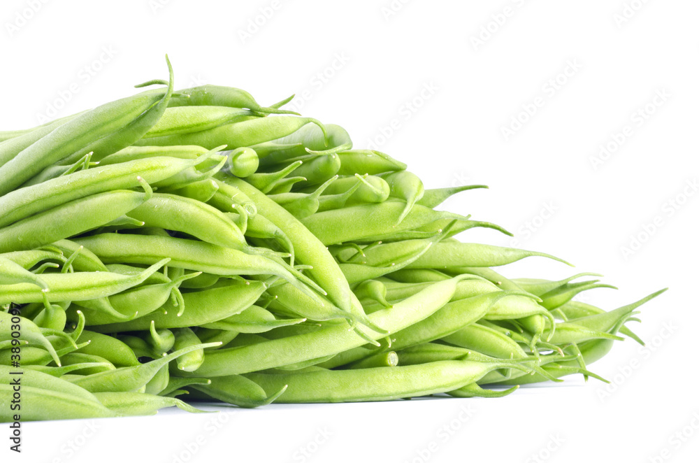 French Green Beans Isolated on White French Green Beans Isolated on White