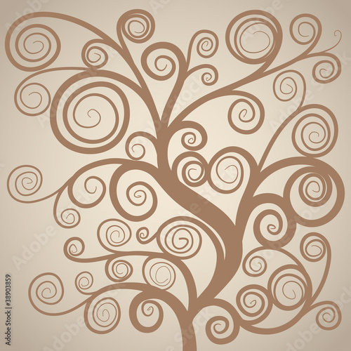 Abstract curly tree