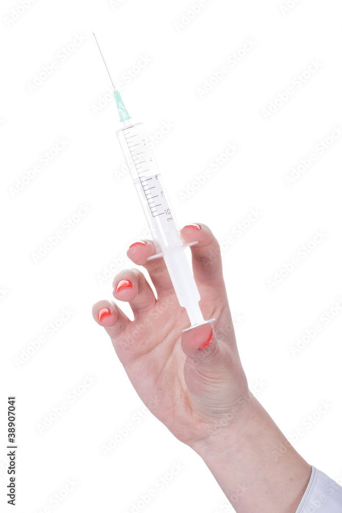 hand brings syringe hand brings syringe