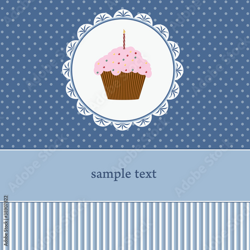 Birthday card with cupcake