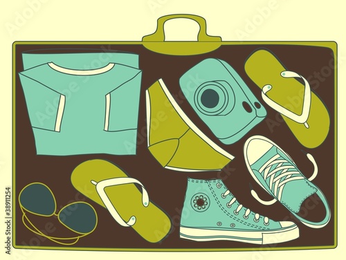 xray of inside the travel luggage