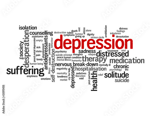 "DEPRESSION" Tag Cloud (depressed health mental illness suicide)