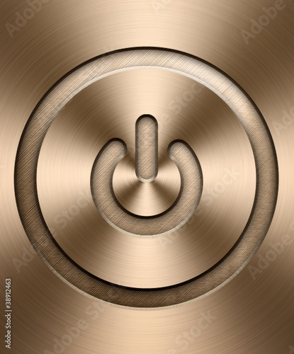 power icon on metal plate