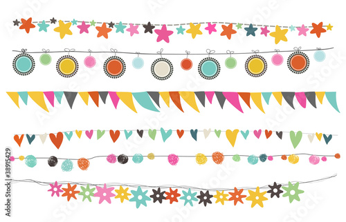 colorful buntings and garland