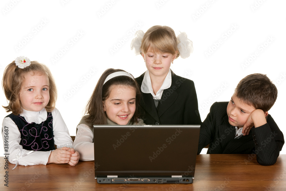 Studying laptop together