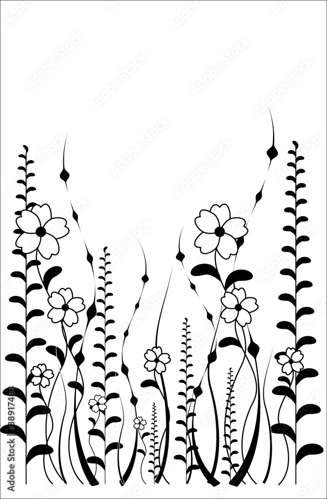 Fototapeta wektor wzór kwiat na białym tle