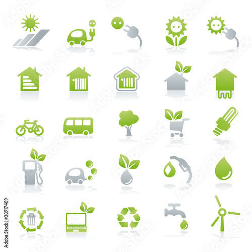 vector iconset energy + green lifestyle