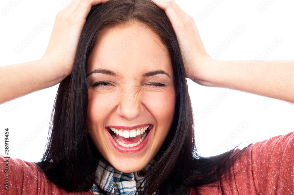 Closeup of a comically frustrated caucasian woman Closeup of a comically frustrated caucasian woman