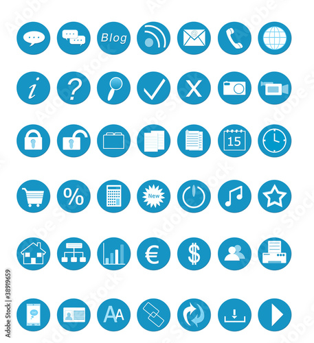Iconos para Web en tonos azules