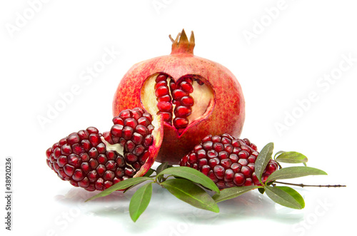 pomegranate isolated on the white background