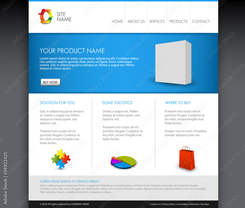 Vector Modern product homepage template