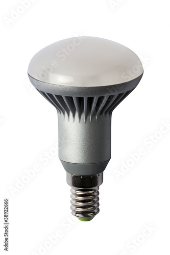 LED energy safing bulb. R50 E27. Isolated object photo