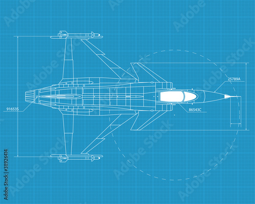 High detailed vector illustration of a modern military airplane