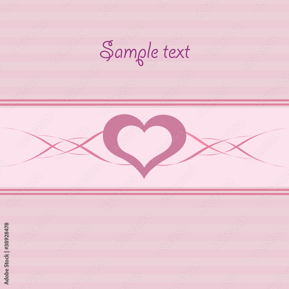 pink card with ornament and stripes
