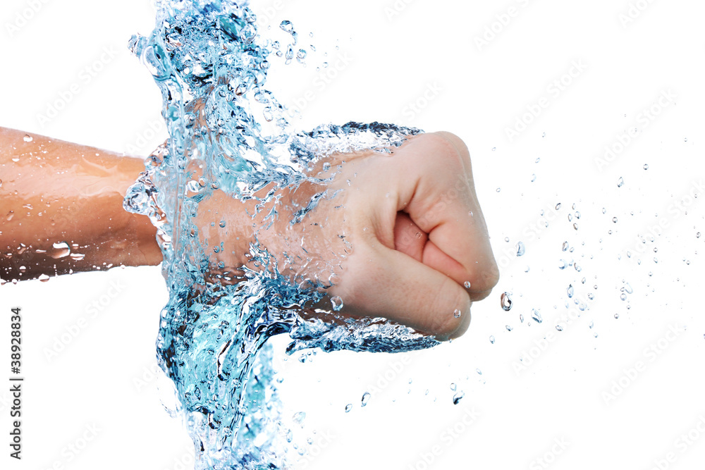 Fototapeta premium fist through water