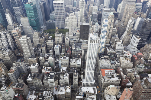 new york: cityscape viewed from top of empire state building © mamahoohooba