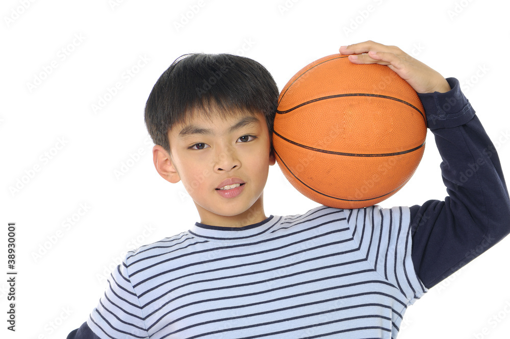 Close up little boy holding a Basketball Close up little boy holding a Basketball