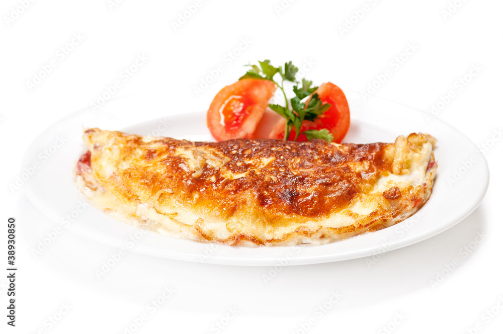 Omelet with herbs and tomatoes Omelet with herbs and tomatoes