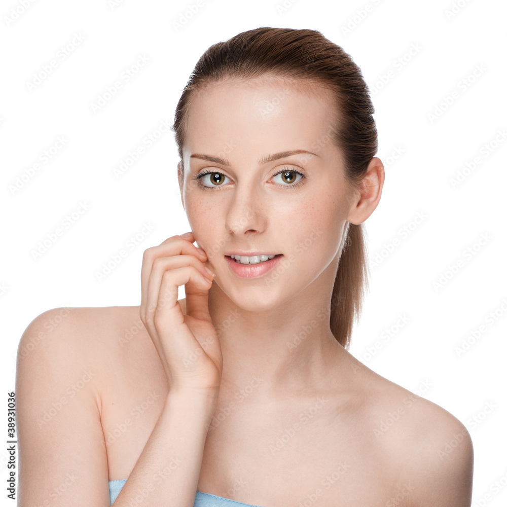 Portrait of young woman with perfect skin