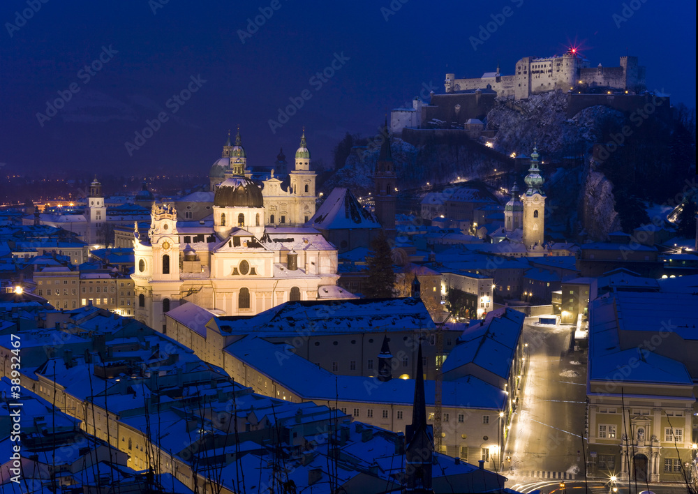 Salzburg City in winter