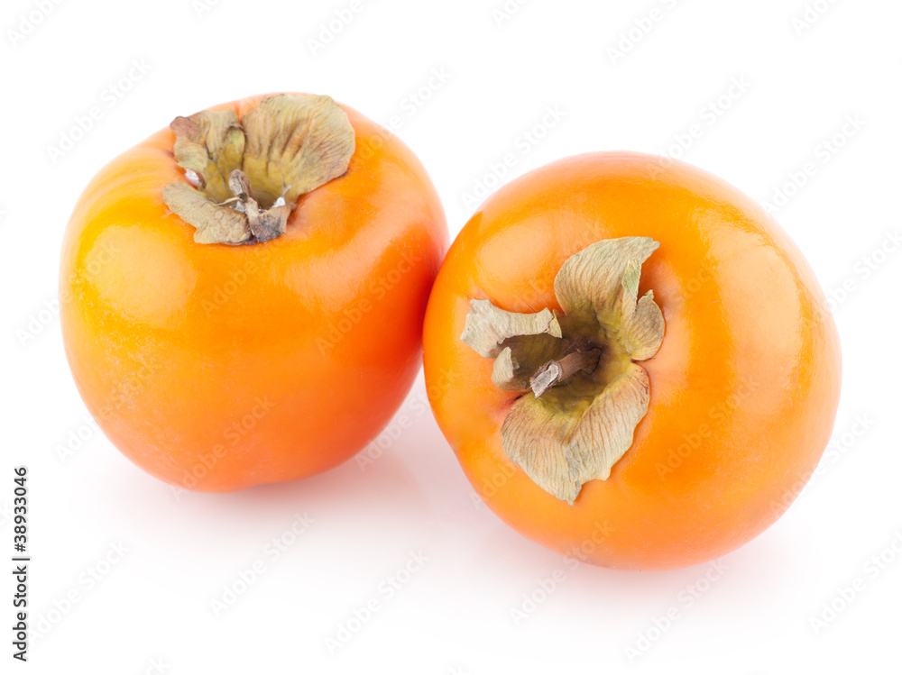 fresh persimmons isolated on white background fresh persimmons isolated on white background