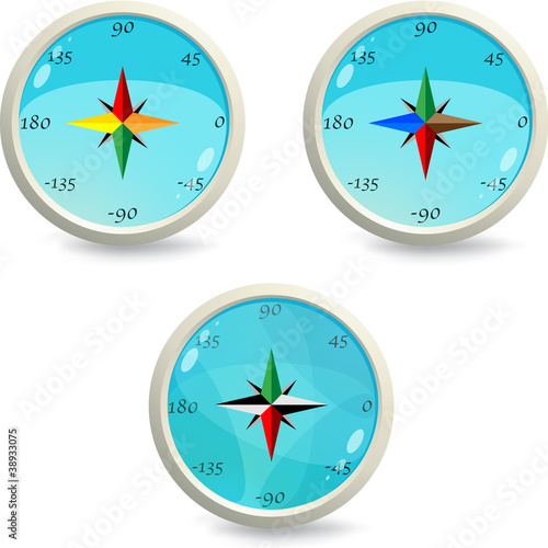 Compass set isolated on white
