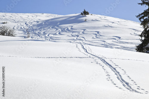 spuren im schnee am sudelfeld