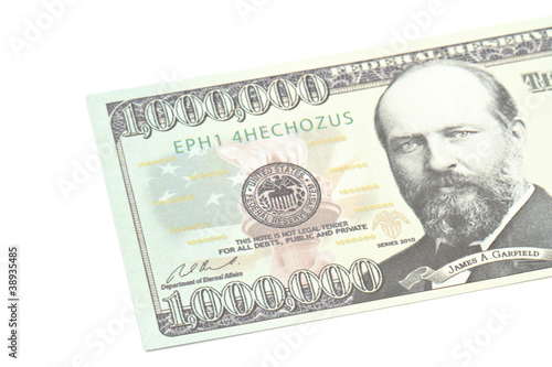 One million dollars banknote closeup