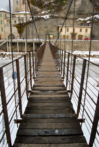 millesimo: antico borgo dell'entroterra ligure sotto la neve photo