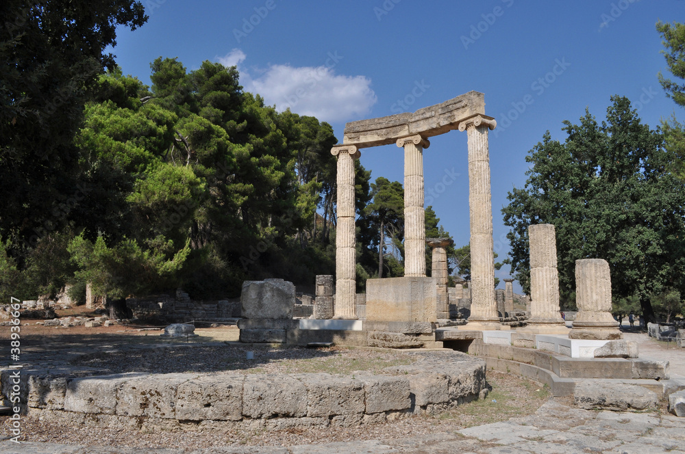 Grecia, Olympia. Olimpia tempio di Philippeion