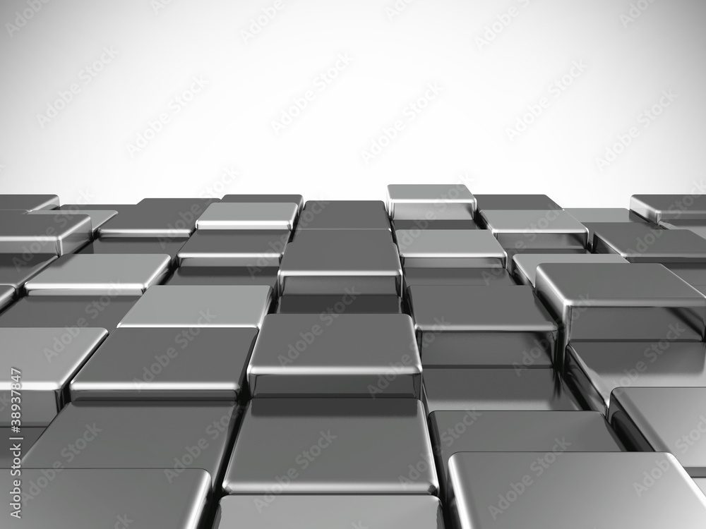 Abstract background from metallic shiny cubes Abstract background from metallic shiny cubes