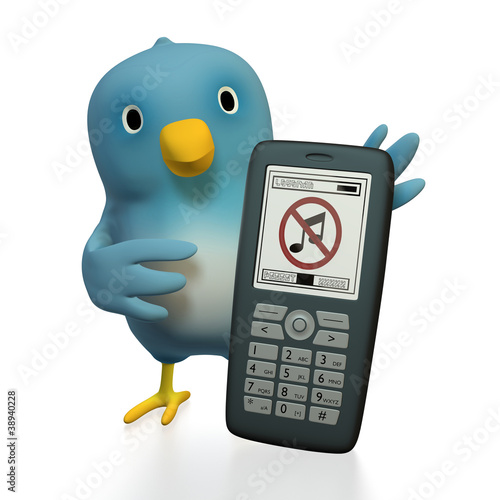 Bluebird with cellphone - sound off photo