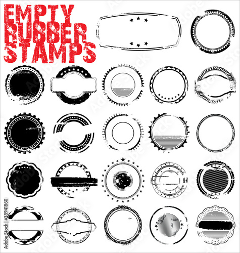 Canvas-taulu Empty Grunge Rubber Stamps - vector illustration