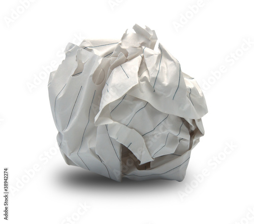 close-up of crumpled paper ball
