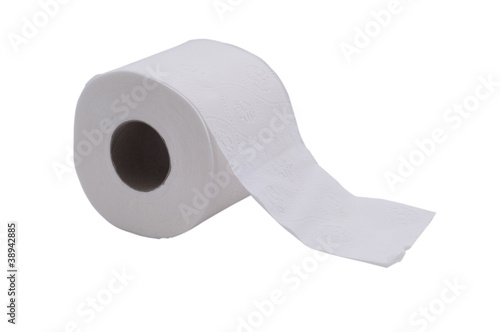 toilet paper on isolated white background