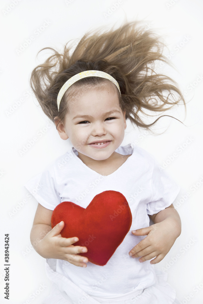 Girl with heart in hand Girl with heart in hand