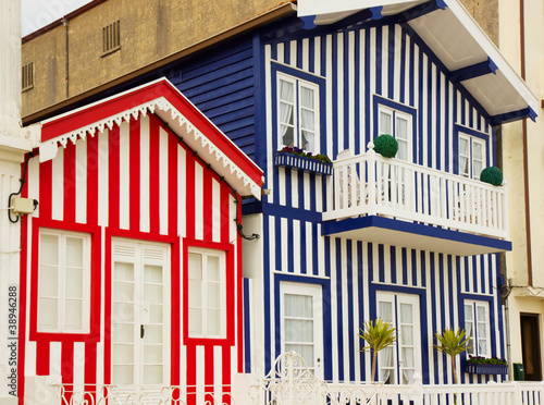 houses of Costa Nova, Aveiro, Portugal