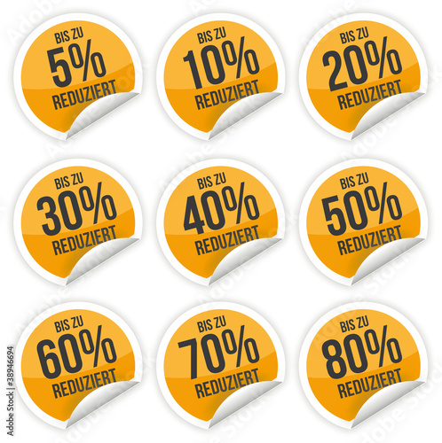 Sticker / Aufkleber / Prozent / Orange