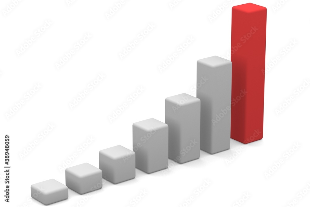 3D Graph with Grey and Red 3D Graph with Grey and Red
