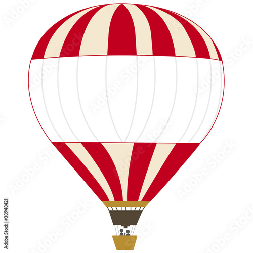 Heißluftballon beige und rot