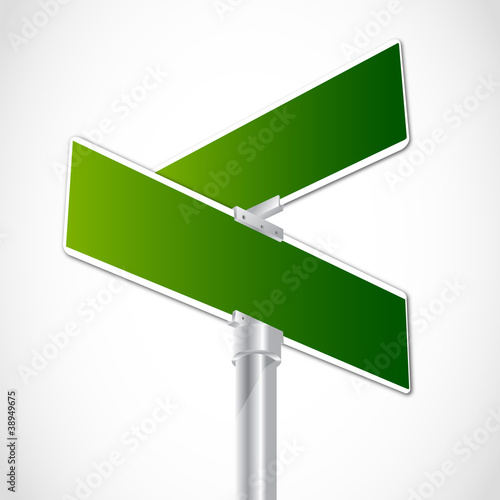Blank crossroad sign
