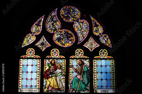 stained glass windows in church