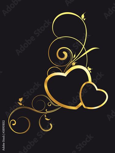 Schwarze Herzen mit Gold