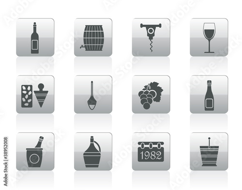Wine Icons - Vector Icon Set