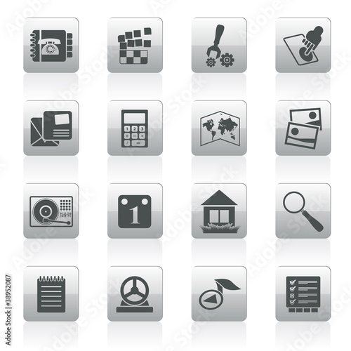 Mobile Phone and Computer icon - Vector Icon Set
