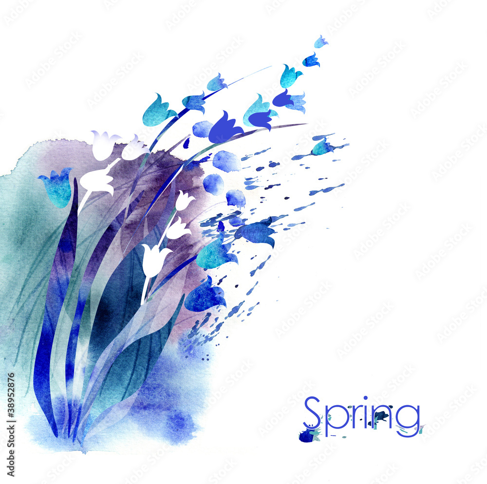 Fototapeta premium Watercolor -Lilies of the valley-
