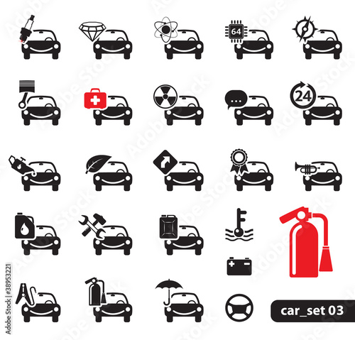 Car service icons, set