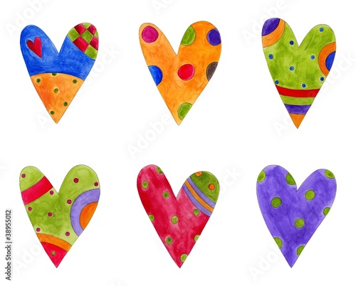 Hearts. Set of decorative elements