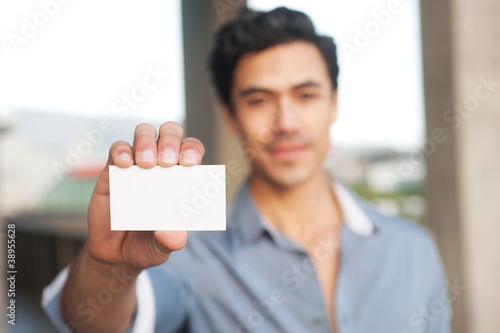 businessman with business card